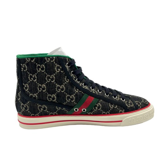 Gucci GG Jacquard Black Denim High-Top Tennis 1977 Men's Sneakers US11 - Picture 6 of 15